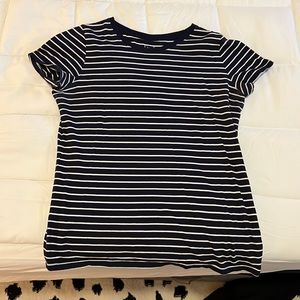 small navy & white striped shirt from gap